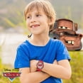 thumbnail image 2 of Accutime Cars Reloj analógico para niños con carcasa plateada, bisel rojo, correa roja, personaje oficial de Cars Lightning McQueen en la esfera, reloj Time-Teacher, seguro para niños, modelo: CZ1009, 2 of 5