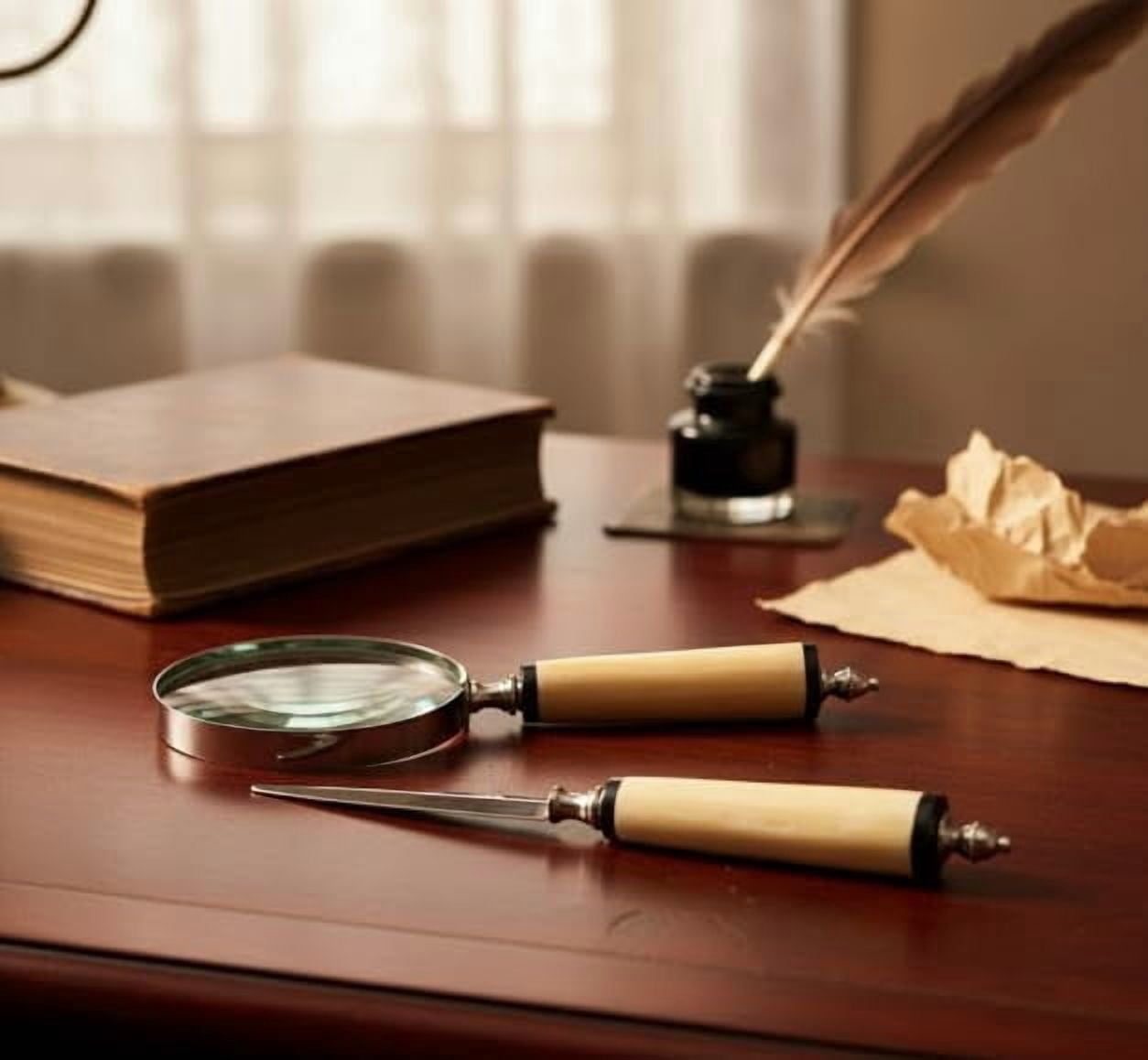 Vintage Style Reading Magnifier | Desktop Office Magnifier Tool | Classic Desk Accessories for Home Office
