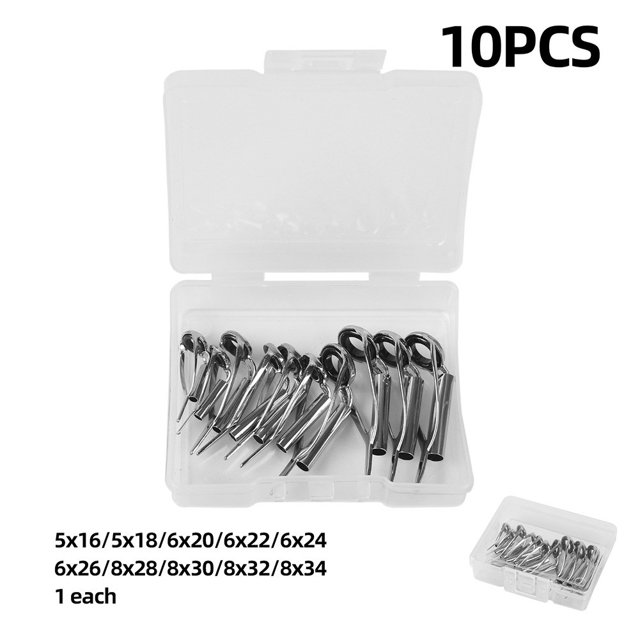 10/40Pcs Silver Fishing Guide with Anti-Tangle Rod Tip Guide Ring Eyeliner Ring