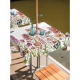 thumbnail image 2 of Outdoor Tablecloth with Umbrella Hole for Patio/Picnic/Party/Camping, Spring Floral Waterproof Table Cloth Square Cover Washable, Watercolor Lavender Daisy Butterflies Botanical (60"x 60"), 2 of 8