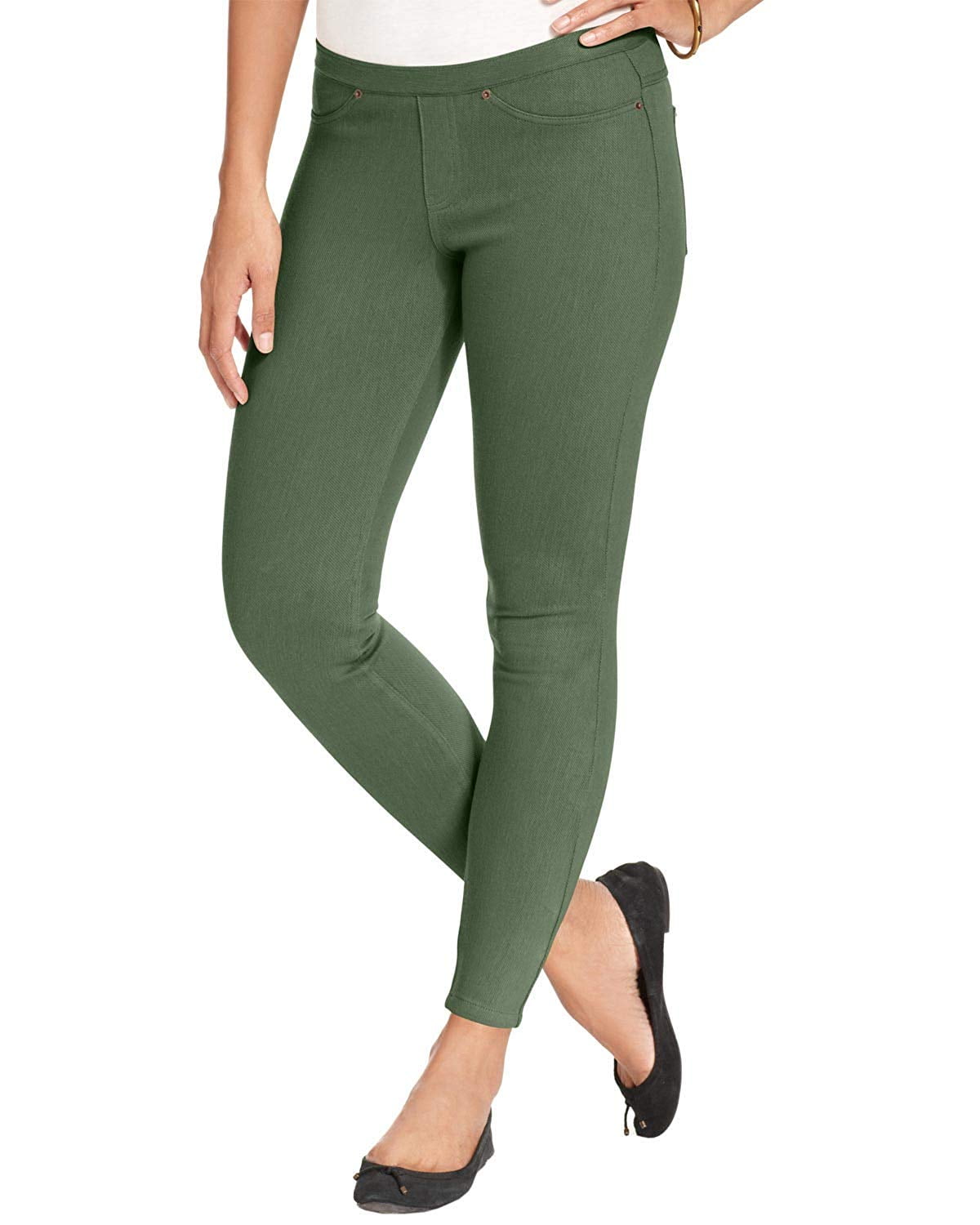 Photo 1 of Hue Women's Original Denim Leggings Plus (Olive, 2X)