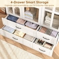 thumbnail image 5 of Blotout Arched Armoire Wardrobe Closet with LED Light & Glass Doors, 78" Tall 3 Door Armoire Closet with 4 Drawers & 5 Storage Shelves, Large Bedroom Storage Clothes Organizer with Hanging Rod, 5 of 10