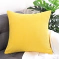 thumbnail image 2 of PiccoCasa Velvet Corn Striped Square Throw Pillow Cover, Yellow, 26"x26", 2 of 7