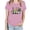 Pink, variant on ICHUANYI Women's Stylish Crewneck Mardi Gras Print Short Sleeve T-shirt Casual Loose Shirt Tops Cloth New Trending
