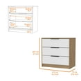 thumbnail image 5 of Miekor Furniture Cannon 3-Drawer Dresser White and Light Oak B5A3213, 5 of 5