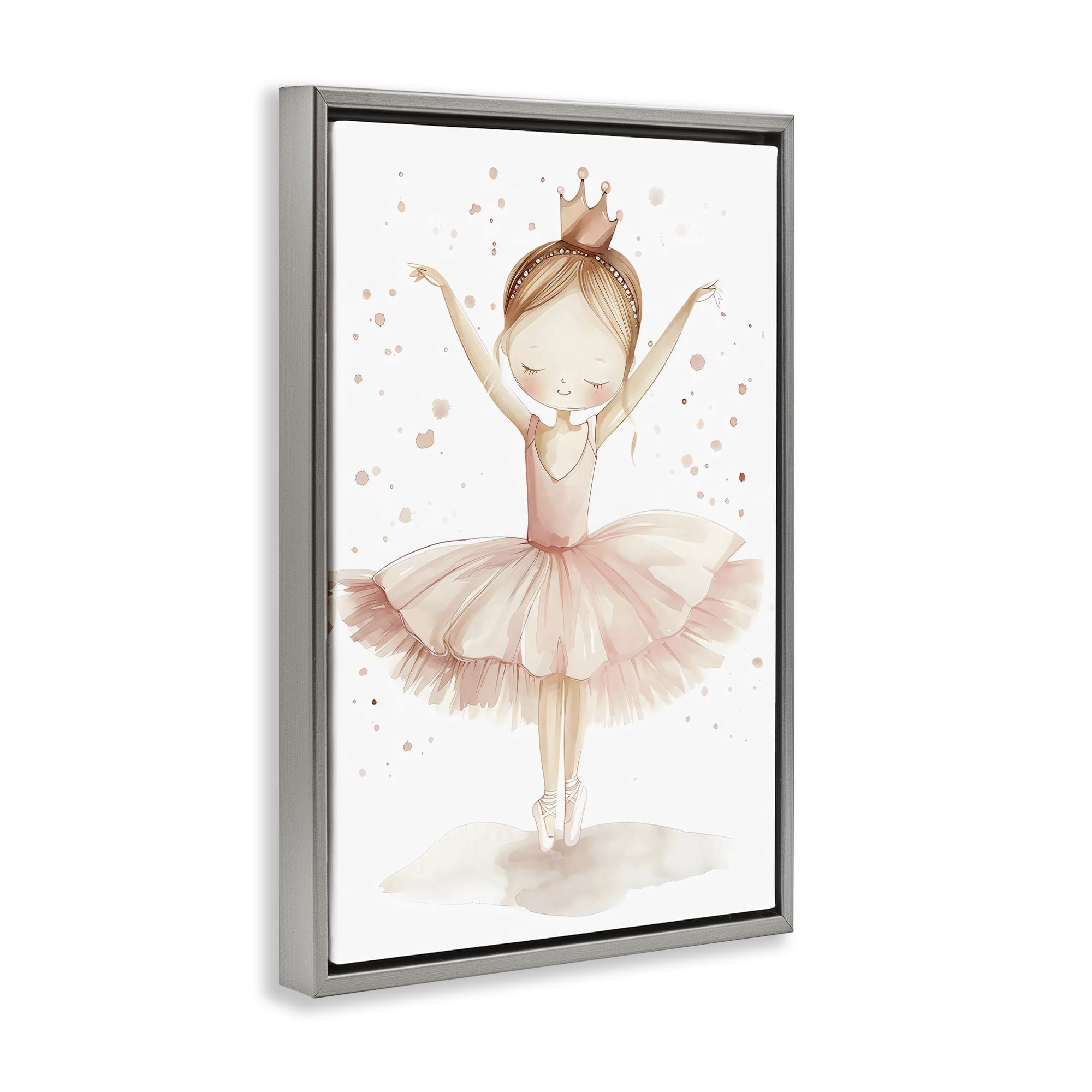 Stupell Industries Sweet Pink Tutu Gray Framed Floater Canvas Wall Art, design by Creative Studio