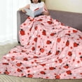 thumbnail image 6 of Salouo Flowers And Ladybugs Print Bed Blankets,Flannel Blanket Comfortable Air Conditioning Blanket Lightweight Blanket for Sofa Bed Travel & Couch -50"x40", 6 of 8