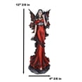 thumbnail image 2 of Butterfly Winged Elf Fairy In Red Evening Gown With Midnight Dragon Figurine, 2 of 9