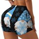 thumbnail image 1 of Balery Christmas Gnome Snowflake Pantalones cortos de entrenamiento estampados para mujer, sin costuras, ajustados, para gimnasio, yoga, correr, deportes, ejercicio activo, fitness.-Medium, 1 of 8