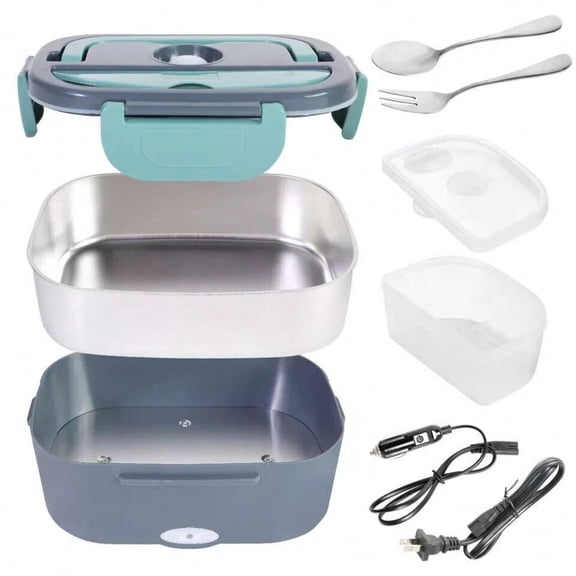 1.5 liters electrically heated portable lunch box, suitable for cars and offices, can be used as a food insulation container, with overheat protection.