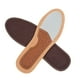 thumbnail image 3 of 1 par de plantillas transpirables para zapatos, cómodas plantillas de piel de vaca que absorben el sudor, plantillas de tela antideslizantes, color marrón topo, talla 45-46, 3 of 7