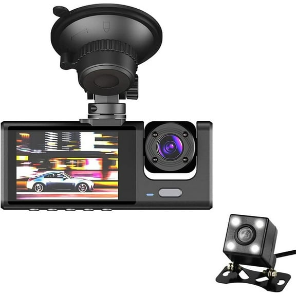 axGear Car Cam Dash Camera DVR Vehicle Video Recorder 1080P 3 Cameras Front Back