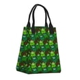 thumbnail image 2 of XMXT Reusable Lunch Bag Women, Green Smiling Man Print Insulated Lunch Tote for Office Travel, 2 of 8
