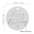 thumbnail image 6 of Inkdotpot 50 Pack Happy Birthday Favor Paper Tags Craft Real Silver Foil Hang Tags, 6 of 7