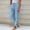 A1 Light blue, variant on Women Linen Pants Summer Casual Drawstring Elastic Waist Pants Lightweight Capris Beachwear,Linen Pants with Pockets Side Button High Waist Comfy Gauze Pants Loose Trousers Ankle Cropped Pants L