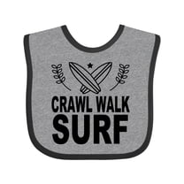 Inktastic Surfing Cute Crawl Walk Surf Boys or Girls Baby Bib