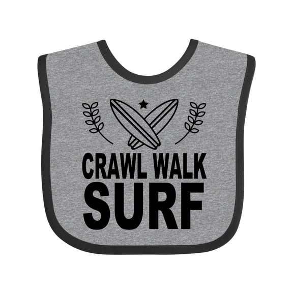Inktastic Surfing Cute Crawl Walk Surf Boys or Girls Baby Bib