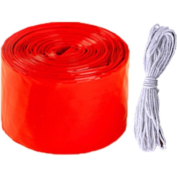 Garneck 29.52ft Red Household Sausage Casing Plastic Skin Sausage Wrapper Ham Filling Casing for Homemade Flavored Ham Hot Dog(5kg Red)