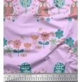 thumbnail image 1 of Soimoi Modal Satin Fabric Floral,Tree & Owl Kids Decor Fabric Printed Yard 42 Inch Wide, 1 of 1