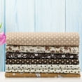 thumbnail image 1 of Quilting Fabric, 7Pcs 25x25cm Cotton Fabric DIY Assorted Squares Pre-Cut Bedding Kit Quarters Bundle Coffee Seri, 1 of 8