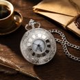 thumbnail image 2 of Vintage Pocket Watch for Men, Roman Numerals Scale Quartz Pocket Watches with Chain, Glossy Silver Fob for Christmas Father's Day Gift, 1.84 Inch Diameter, Metal, 2 of 9