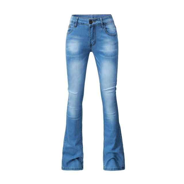 Timegard Jeans Évasés pour Femmes Taille Haute Extensible Pantalon en Denim Évasé avec Poches