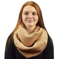 thumbnail image 1 of Peach Couture Hand Made Thick Ribbed Chunky Knit Infinity loop Scarves Ribbed Mustard, 1 of 1
