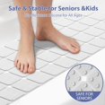 thumbnail image 3 of Anti slip silicone foldable ultra long bathtub pad with strong suction cup and large drainage hole, durable, machine washable, smooth surface shower pad. Different colors to choose from, 3 of 8