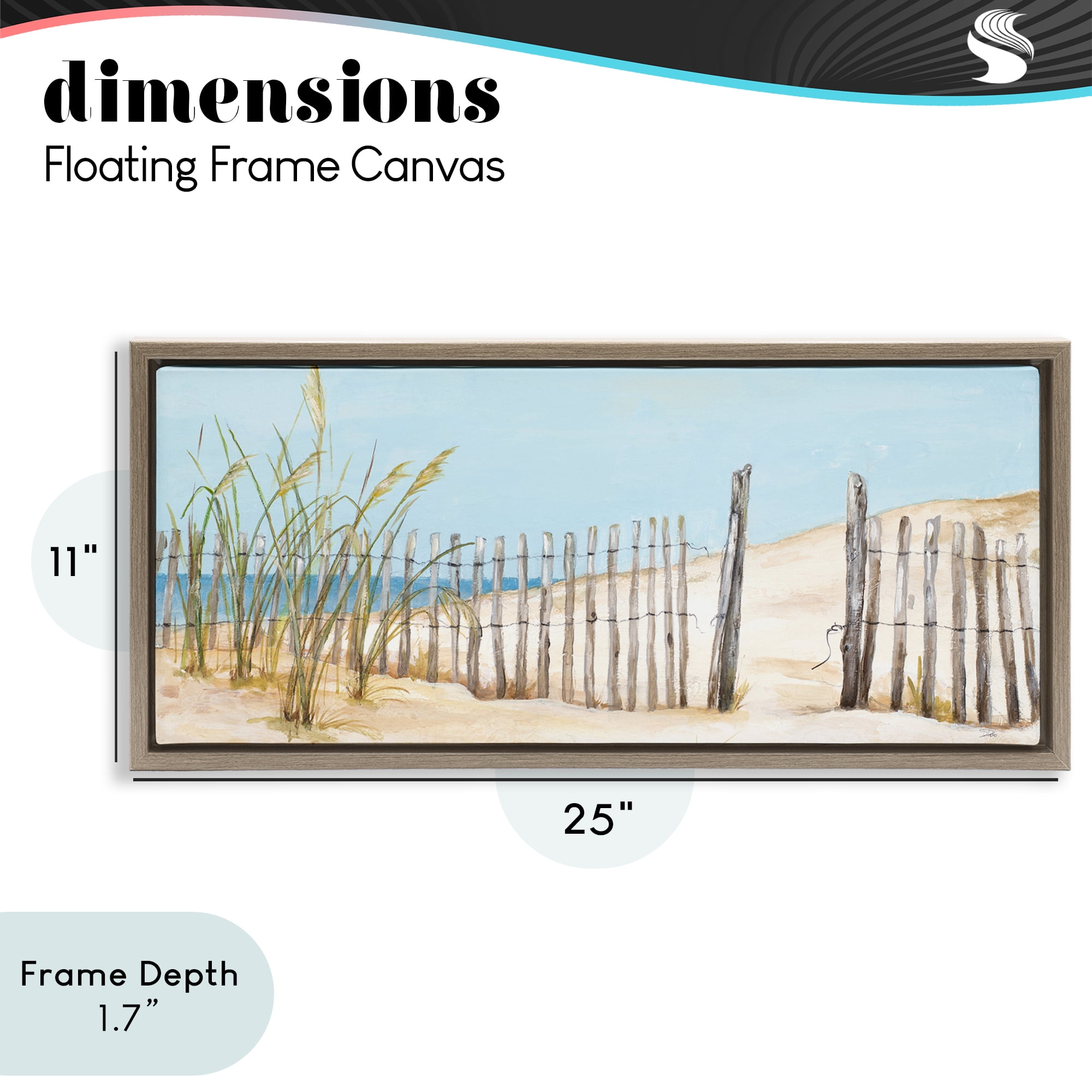 Stupell Industries Beach Fence Opening Brown Framed Floater Canvas Wall Art, design by Patricia Pinto