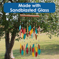 thumbnail image 3 of Blue Handworks Santa Fe Colors Beaded Glass & Driftwood Wind Chime - Sandblasted Glass and Found Wood Handcrafted Outdoor and Garden Windchime, 3 of 5