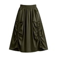 thumbnail image 6 of Tqcoqu Women's Maxi Boho Skirt with Pockets Bohemian Organic Cotton Skirt,Army Green Women's S-XXXL, 6 of 6