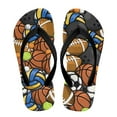 thumbnail image 2 of Psesaysky Boy Girl Flips Flops for Kids Cartoon Basketball Print Slip-on Thong Sandals Kids Slides Water Shoes for Beach Swim Pool Size 1, 2 of 7