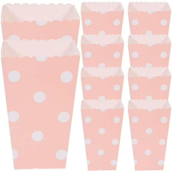 TAILTOSS 24Pcs Popcorn Buckets Square White Paper Snack Container Night Decorations