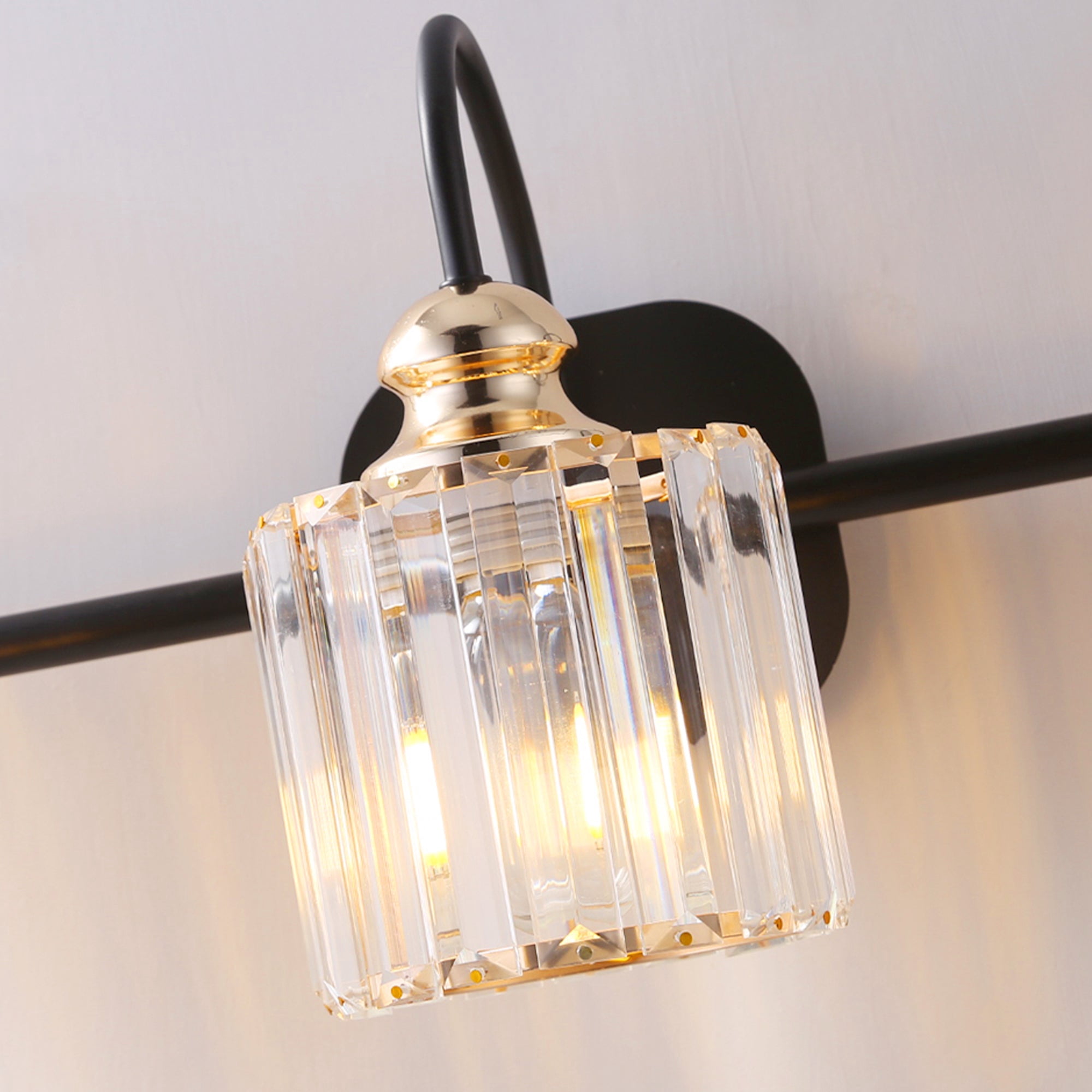 ExBrite 41" W 5 Lights Rose Gold Vanity Light for Bathroom - Black and Gold Finish