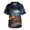 Navy, variant on Men's Halloween Print Scrub Tops Short Sleeve V-Neck Chest & Two Front Pockets Bat Star Pattern Medical Nurse Shirts for Clinic Vet Dental Healthcare Uniform Black B L