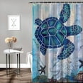 thumbnail image 2 of Orinice  Teal Turtle Blue Shower Curtain No Hook with Snap-in Liner Top Window Hotel Luxury Fabric Cloth Decor Bathroom Double Layers Mesh Curtains Sets Decorative  60x72, 2 of 7