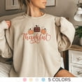 thumbnail image 2 of Thankful Sweatshirt, Thanksgiving Sweatshirt for Women, Thanksgiving Sweatshirt, Autumn sweatshirt, Thanksgiving Crewneck, Fall Sweatsh (Sand, 3XL), 2 of 12