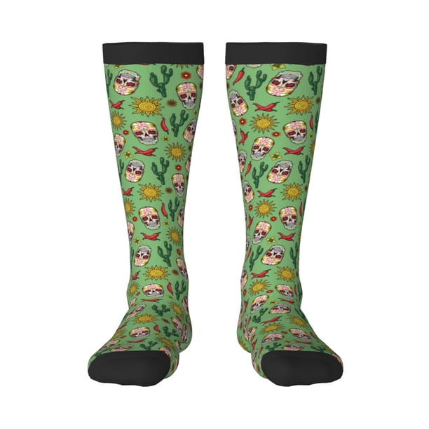 Balery Vintage Sugar Skull Calcetines novedosos Calcetines deportivos Calcetines hasta la rodilla Calcetines de algodón Calcetines originales y geniales