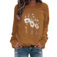 thumbnail image 1 of WZXFASHION Haut Ample pour Femmes Automne et Hiver Manches Longues Col Rond Imprimé Chandail Décontracté Soldes Aujourd'hui Offres Prime sous-Vêtements Thermiques Haut, 1 of 4