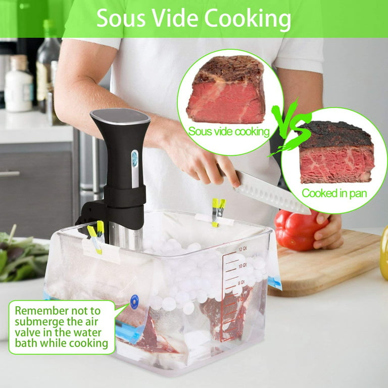 Sous Vide Bags 15 Reusable Vacuum Food Storage Bags for Anova and Joule  Cookers - 3 sizes Sous Vide Bag Kit with Pump - 3 Sealing Clips for Food  Storage and Sous Vide Cooking 