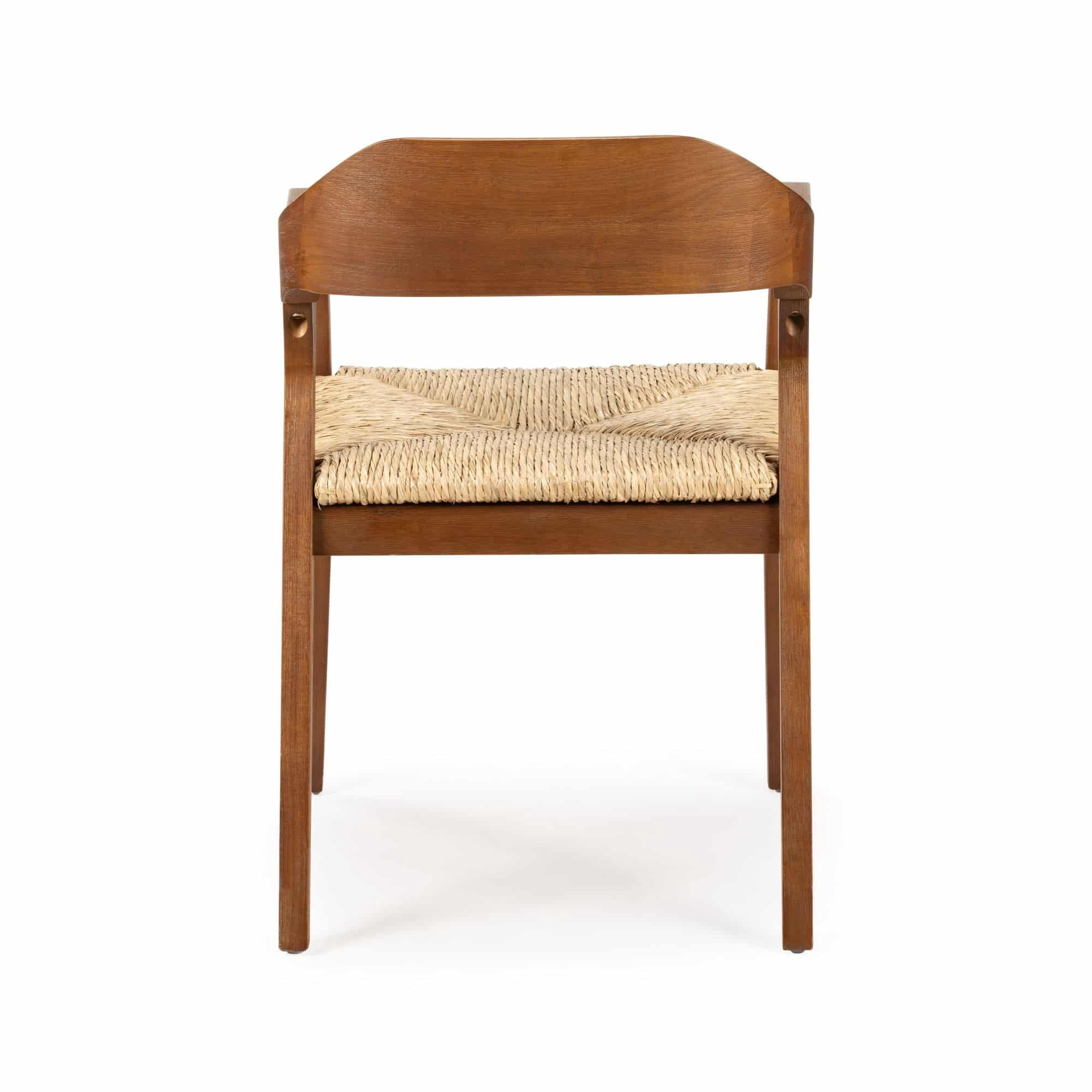 Rasmus Dining Rush Armchair - Chestnut Wire-Brush Finish