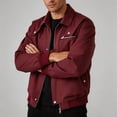 thumbnail image 7 of Men's Lightweight Flight Bomber Jacket Casual Workwear Windbreaker Zip Up Coat Spring Fall Streetwear with Zipper Pockets for Travel Work Size 4XL Red, 7 of 7