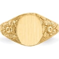 thumbnail image 4 of 14K Yellow Gold 10.0X8.0mm Closed Back Signet Ring (Size 6) Made In United States rs169, 4 of 5