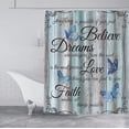 thumbnail image 4 of Rustic Farmhouse Shower Curtain, Blue Butterfly White Cotton Flower Inspirational Quotes Shabby Chic French Country Bathroom Decor Waterproof Fabric Shower Curtain, 72 X 72 Inch, Amazing Grace, 4 of 6