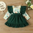 thumbnail image 5 of Ketyyh-chn99 Girl Summer Outfits Items for New Born Baby Girl Floral Romper Clothes Green,6-12Months, 5 of 6