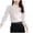 White, variant on Spring Korean Stand Up White Chiffon Shirt Women's Long Sleeve Slim Bottoming Shirt Long Sleeve Shirt Women Button Womens V Neck T Shirt Acting Pro Skirt Women Long Sleeve Button down Shirt