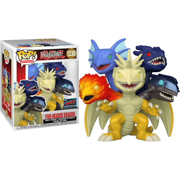 Funko POP! Animation Yu-Gi-Oh! Five Headed Dragon #1230 6" Limited Edition 2022 NYCC Exclusive Sticker