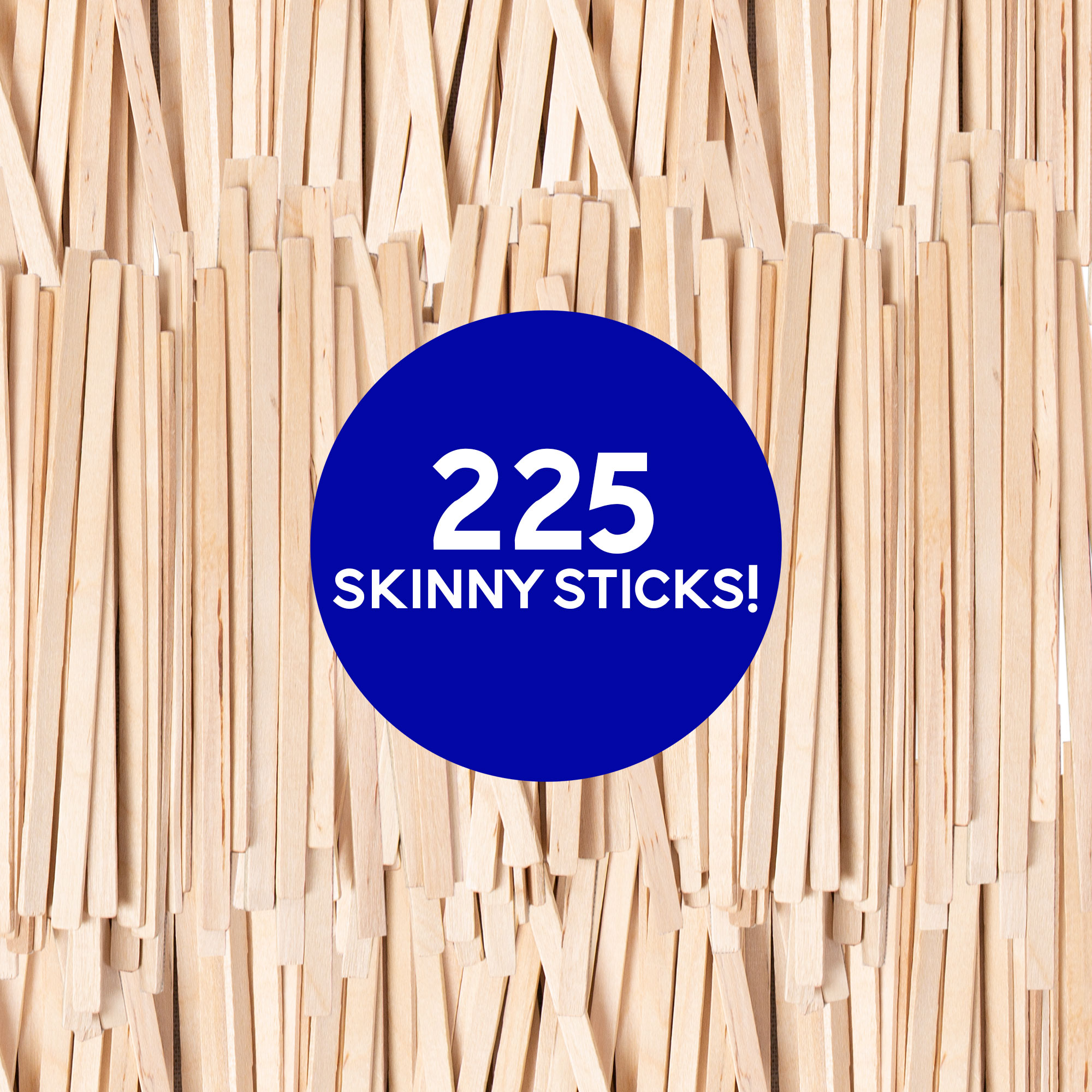 Go Create Skinny Wooden Craft Sticks, 75-Pack Real Wood Craft Sticks 
