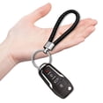 thumbnail image 3 of Redreo Llavero para Coche Motocicleta, Llavero Cordón Trenzado de Cuero Anillo en D Llavero Reemplazar Accesorios para Coche, 3 of 7