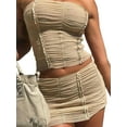 thumbnail image 4 of Liacowi Summer Two Piece Outfits for Women Hollow Out Skirt Sets Slim Fit Crop Tops Bodycon Mini Skirt Summer Streetwear, 4 of 9